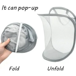 Best 2 st Pop Up Tvättkorg Förvaringskorg Hopfällbar Tvättväska Hängande Leksaksförvaring med Handtag