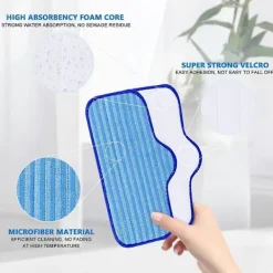 New 10 st Premium Mikrofiberdukar, för Dupray Neat Ångmopp, Slitstarka, Återanvändbara och Maskintvättbara