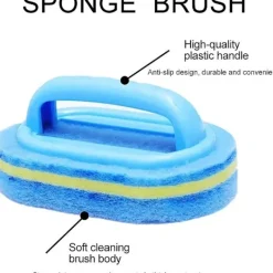 Outlet 2 st Rengöringsborstar, Rengöringssvamp för Badrum, Rengöringssvamp för Kök Badkar Bad Toalett Vägg Golv Kakel Skrubbborste med Handtag