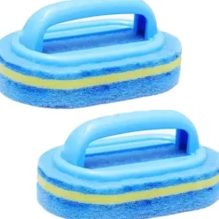 Clearance 2 st rengöringsborste, badrengöringssvamp, rengöringssvamp för kök badkar bad toalett vägg golv kakel skrubbborste med handtag