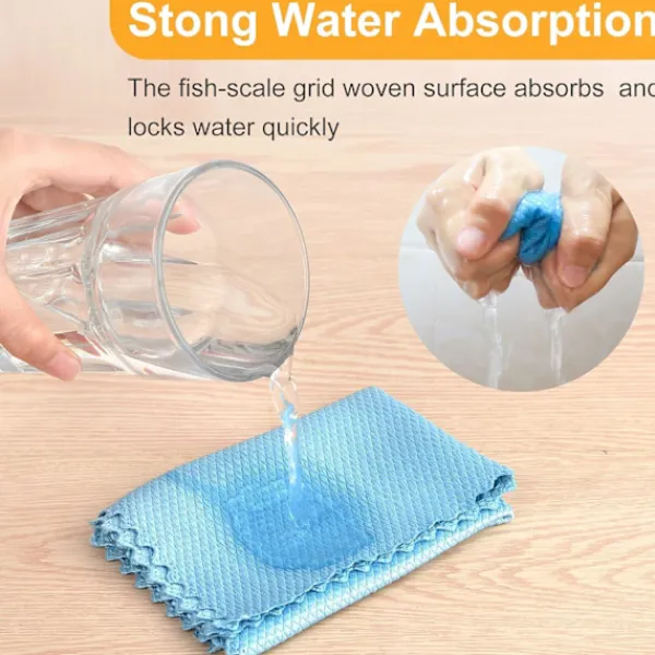 Hot 10 st rengöringshanddukar glashandduk trasor absorberande skursvamp köksbordstrasa fiskfjällsduk (30*30cm)