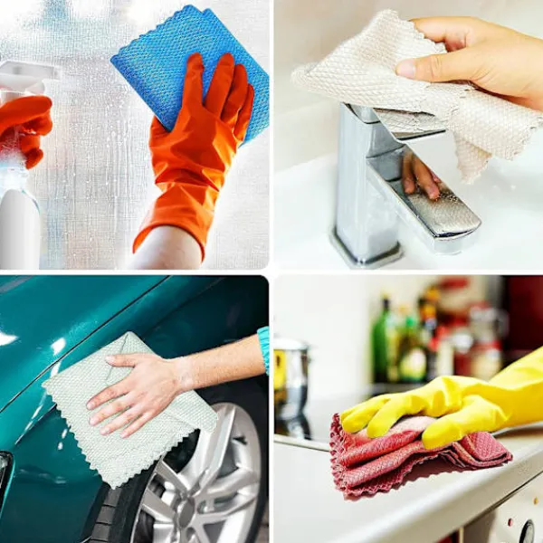 Hot 10 st rengöringshanddukar glashandduk trasor absorberande skursvamp köksbordstrasa fiskfjällsduk (30*30cm)