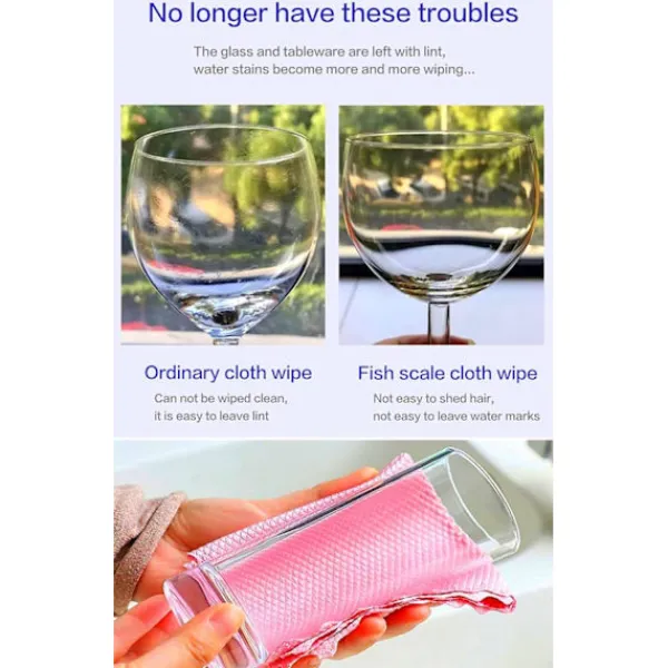 Hot 10 st rengöringshanddukar glashandduk trasor absorberande skursvamp köksbordstrasa fiskfjällsduk (30*30cm)