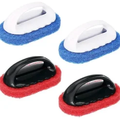 New TrueNorth 4 st Rengöringsskrubb med Handtag Kit Slipande Dynor Borste Badkar Kakel Rengöring Svampborste