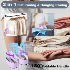 Best 1 st. Resefärg, 1000W Vikbar Handhållen Mini Ångstrykjärn, 180° Rotationshandtag Strykjärn Purple