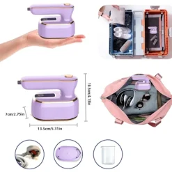 Best 1 st. Resefärg, 1000W Vikbar Handhållen Mini Ångstrykjärn, 180° Rotationshandtag Strykjärn Purple