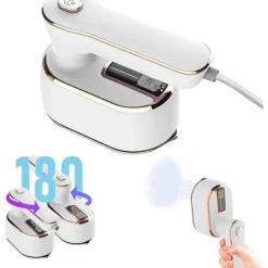 Clearance 1 st Resestrykjärn, 1000W Vikbar Handhållen Mini Ångstrykjärn, 180 Roterande Handtag Strykjärn