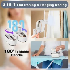 Clearance 1 st Resestrykjärn, 1000W Vikbar Handhållen Mini Ångstrykjärn, 180 Roterande Handtag Strykjärn