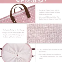 New 1 st (Rosa) Stor Organiseringskorg för Klädförvaring, Dragkedja