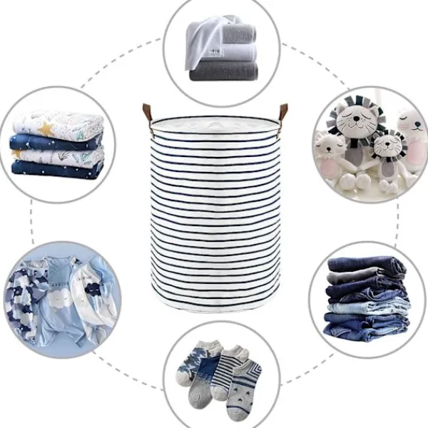 Online 1 st (Rosa 35x45) 18-tums stora organiseringskorgar för klädförvaring, tvättkorgar med dragsko, hopfällbar tvättpåse, hopfällbar stor kapacitet