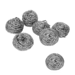 6 st Rostfritt Stål Svamp Skrubb Boll Kök Rengöring