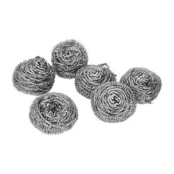 6 st Rostfritt Stål Svamp Skrubb Boll Kök Rengöring