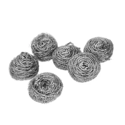 6 st Rostfritt Stål Svamp Skrubb Boll Kök Rengöring