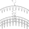 Best 4 st Rostfritt Stål Torkställning med Klämmor, Tvättlina Hängställning Vindtät Torkställning med 10 Klämmor för Underkläder