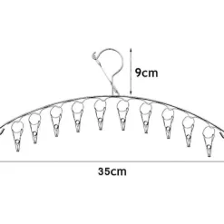 Best 4 st Rostfritt Stål Torkställning med Klämmor, Tvättlina Hängställning Vindtät Torkställning med 10 Klämmor för Underkläder