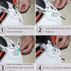 New Crowned 6 st SidoBorstar Ersättning för S6 S6 Pure S5 S5 Max S4 E4 E20 E25 E35 C10 S50 S51 Robotdammsugare