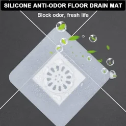 2 st Silikon Avloppsskydd 14,7 * 14,7 cm Anti-Luktdämpande Matta för