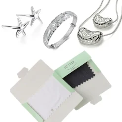 Discount 10 st Silver Polishing Cleaning Cloth Håller Smycken Rena Och Blanka Gröna