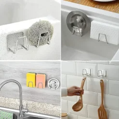 Discount 4 st självhäftande diskbänkshållare, svamphållare