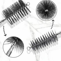 Online 3 st Skorstensborstar Metall Värmepanna Borste Rund Rörborste, Kraftig Ståltrådsborste (30mm, 50mm, 80mm)