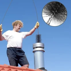 Online 3 st Skorstensborstar Metall Värmepanna Borste Rund Rörborste, Kraftig Ståltrådsborste (30mm, 50mm, 80mm)