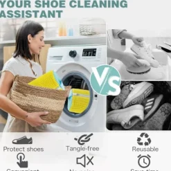 Clearance 2 st Skotvättmaskinpåse, tvättmaskin- och torktumlartvättväska för skor, återanvändbar skorengöringspåse för sneakers, mikrofiberinsida Pink