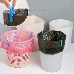 Sale 10 st Skräppåse Fixeringsklämma Anti-halk Plast Soptunnaklämma Kök Badrum Hushållsverktyg (FMY) Blue 2Pcs