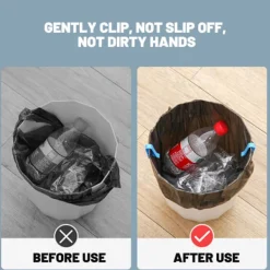 Sale 10 st Skräppåse Fixeringsklämma Anti-halk Plast Soptunnaklämma Kök Badrum Hushållsverktyg (FMY) Blue 2Pcs