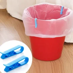 Sale 10 st Skräppåse Fixeringsklämma Anti-halk Plast Soptunnaklämma Kök Badrum Hushållsverktyg (FMY) Blue 2Pcs