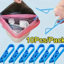 Sale 10 st Skräppåse Fixeringsklämma Anti-halk Plast Soptunnaklämma Kök Badrum Hushållsverktyg (FMY) Blue 2Pcs