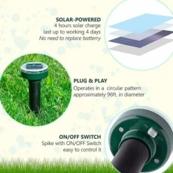 Discount 4 st Solcellsdrivna Mullvadsskrämmare, Ultraljudsskrämmare