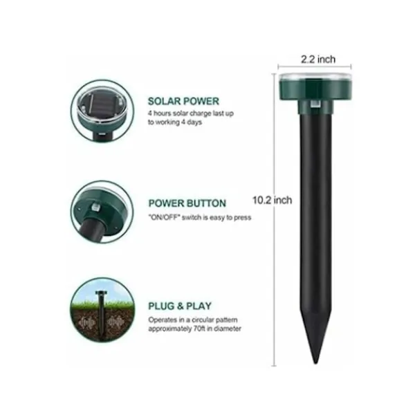 Discount 4 st Solcellsdrivna Mullvadsskrämmare, Ultraljudsskrämmare