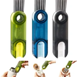 Outlet 3 st spårrengöringsborste, springrengöringsborste, fönstergap rengöringsborste för döda hörn, hård skurborste, badrum kök