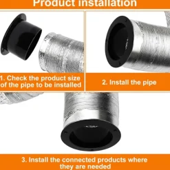 New unbranded 2 st Starka Ventilationskanalflänsar i Plast Lämpliga för Torktumlare