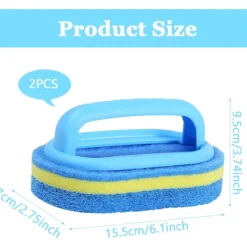 Best 2 st Städborstar, Förtjockad Badkar Rengöringssvamp, Badrum Rengöringssvamp, Rengöringssvampborste med Handtag för Kök