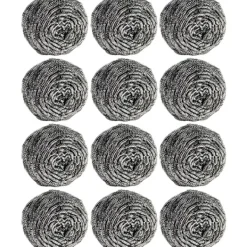 Best 12 st Stålullsskrubbare för Rengöring av Disk, Kastruller, Grytor, Ugnar, Grillar, Diskbänkar - Rostfria Skrubbare för Kök, 12-pack