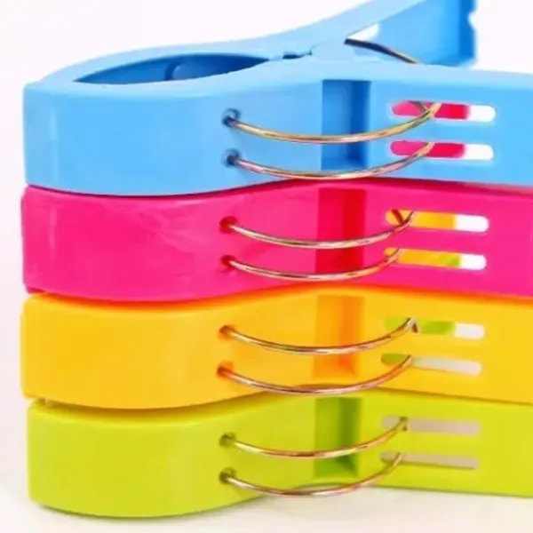 12 st Stora klädnypor - Handduksklämmor - Strandhandduksklämmor flerfärgade