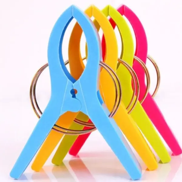 12 st Stora klädnypor - Handduksklämmor - Strandhandduksklämmor flerfärgade