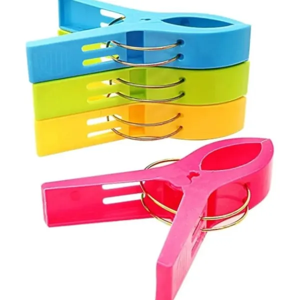 12 st Stora klädnypor - Handduksklämmor - Strandhandduksklämmor flerfärgade