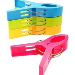 12 st Stora Klädnypor - Handduksklämmor - Strandhandduksklämmor Flerfärgade