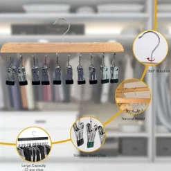 Clearance 2 st strumptorkar, klädställning i trä, vindtät klädställning med 10 klämmor för strumpor, underkläder, hattar, halsdukar, handdukar, innersulor