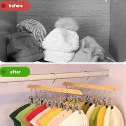 Clearance 2 st strumptorkar, klädställning i trä, vindtät klädställning med 10 klämmor för strumpor, underkläder, hattar, halsdukar, handdukar, innersulor