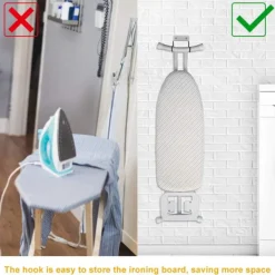 1 st strykjärnsbräda väggställ, strykjärnsbräda väggfäste, väggfäste med stålhakar-13,2 * 13 * 6,8 cm för att hänga 