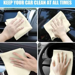 Clearance 2 st Supermjuka Naturliga Sämskskinn, Anti-Rep Tork-/Poleringsduk (2 Storlekar)_tfrf