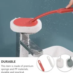 Sale 3 st Svampborstar med Långt Handtag, Rengöringsborste med Svamp för Badrumskakel och Toalett