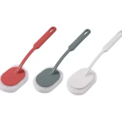 New AIZHENCHEN 3 st Svampborstar med Långt Handtag, Rengöringsborste med Svamp för Badrumsplattor och Toalett