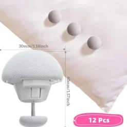 New 12 st Svamptäcke Klämmor Halkfria Täcke Hållare Klämmor Täcke Hållare Fixator för Filt Lakan Gardin Strumpor Madrassöverdrag Gray