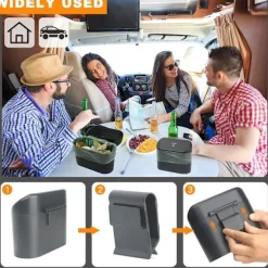 Hot 1 st (Svart) Liten Bil Papperskorg, Bil Papperskorg med Lock,