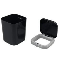 Outlet 1 st Svart Liten Soptunna i Plast, Mini Soptunna för Skrivbord