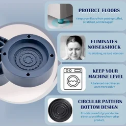 Discount 4 st Svarta Antivibrationskuddar, 4 st Basfotskuddar för Tvättmaskin, Halkfria Höjdökande Stöt- och Ljudreducerande Mattor för Tvättmaskin och Torktumlare Su | Fyndiq